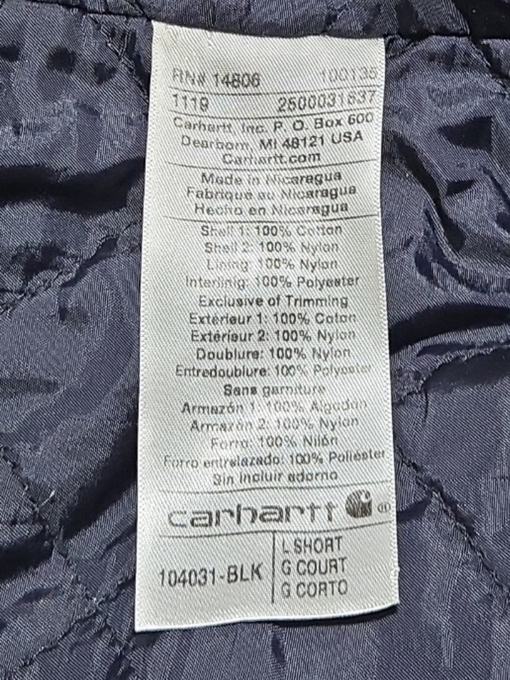 Carhartt 104031 BLK Black Insulated Men's Bib Overalls Workwear L/short 40x29 - Picture 4 of 9